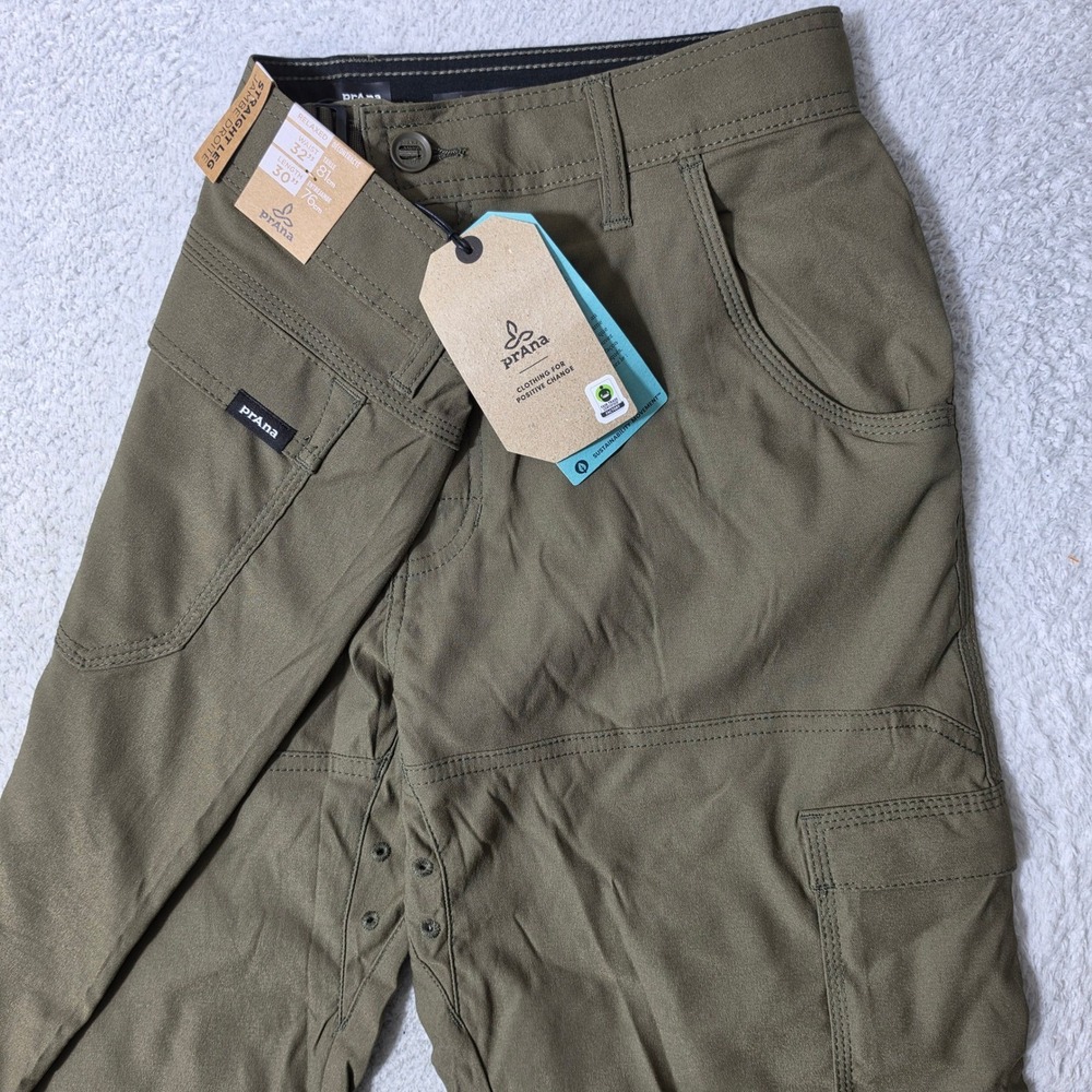 NEW Prana Stretch Zion Pant II Men 31/30 Slate Green Stretch Straight Leg Hiking
